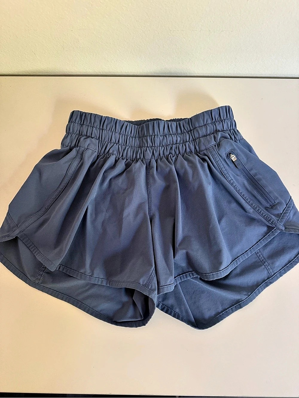 lululemon Track That High-Rise Lined Short 3" Blue Size 4
